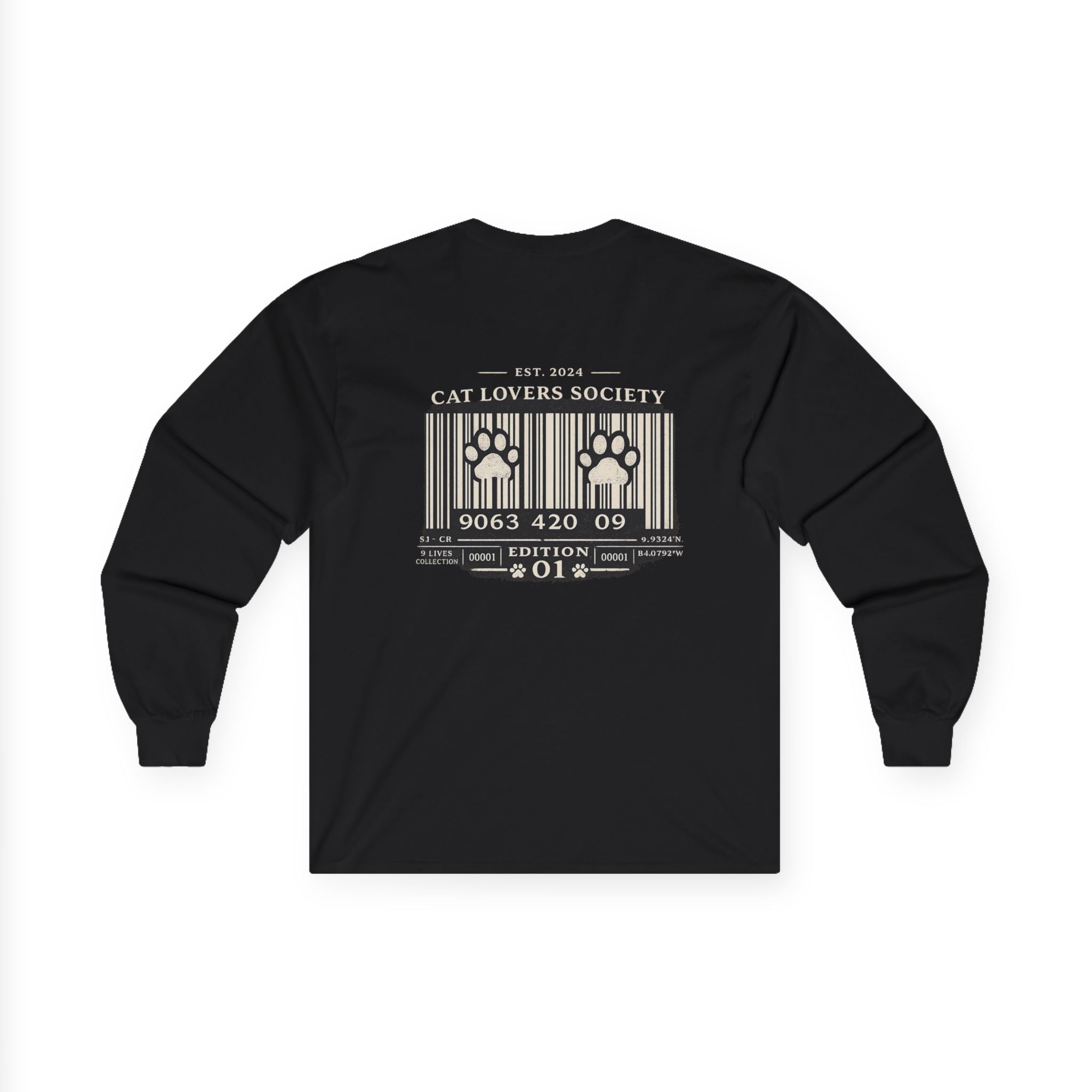 Cat Crew Long Sleeve Tee — Retro Punk Feline Portraits