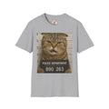 Cat Mugshot T-Shirt — Funny Pet Crime Graphic Tee (Police Department 890263)