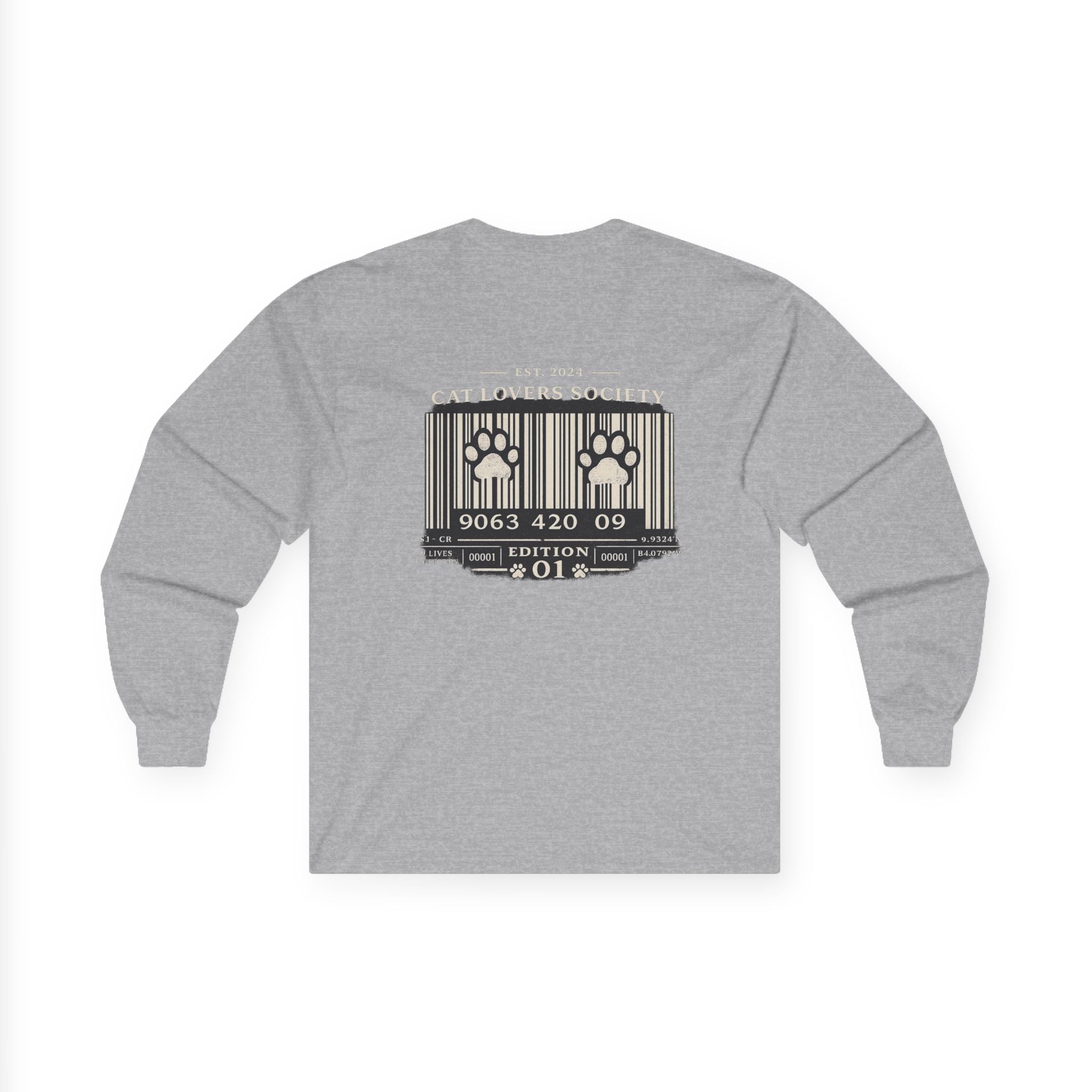 Cat Crew Long Sleeve Tee — Retro Punk Feline Portraits