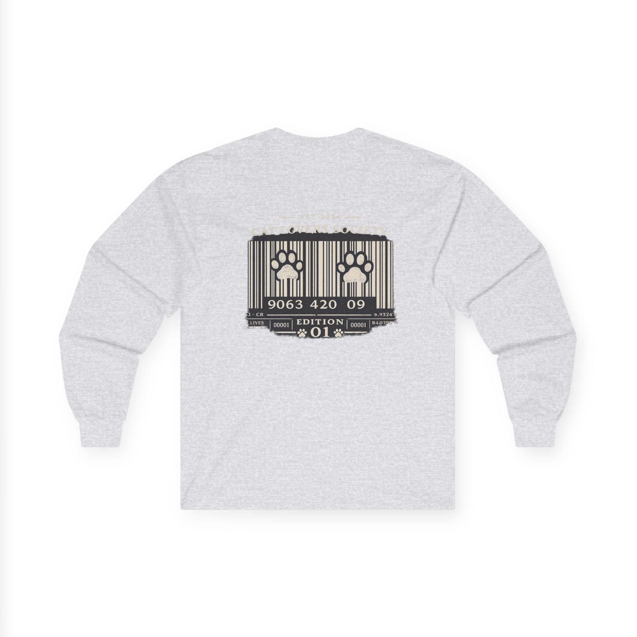 Cat Crew Long Sleeve Tee — Retro Punk Feline Portraits