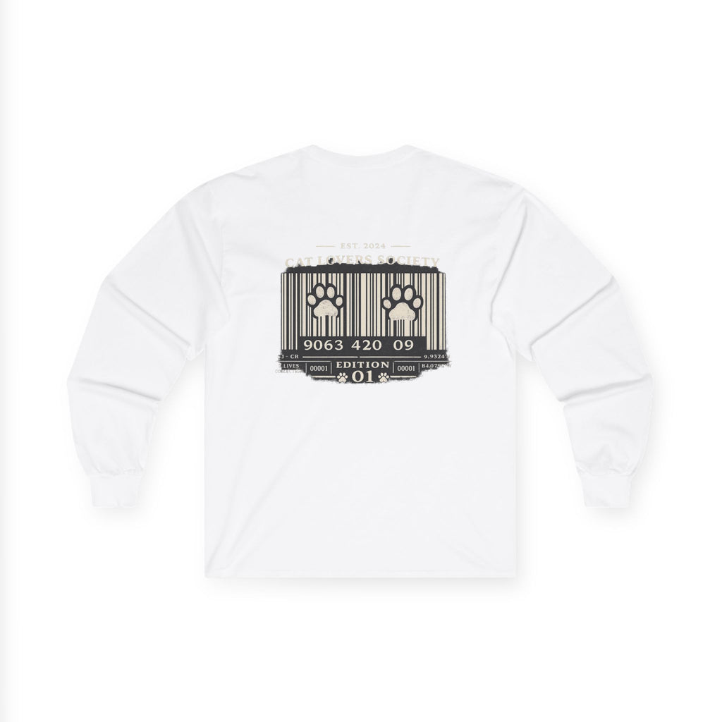 Cat Crew Long Sleeve Tee — Retro Punk Feline Portraits