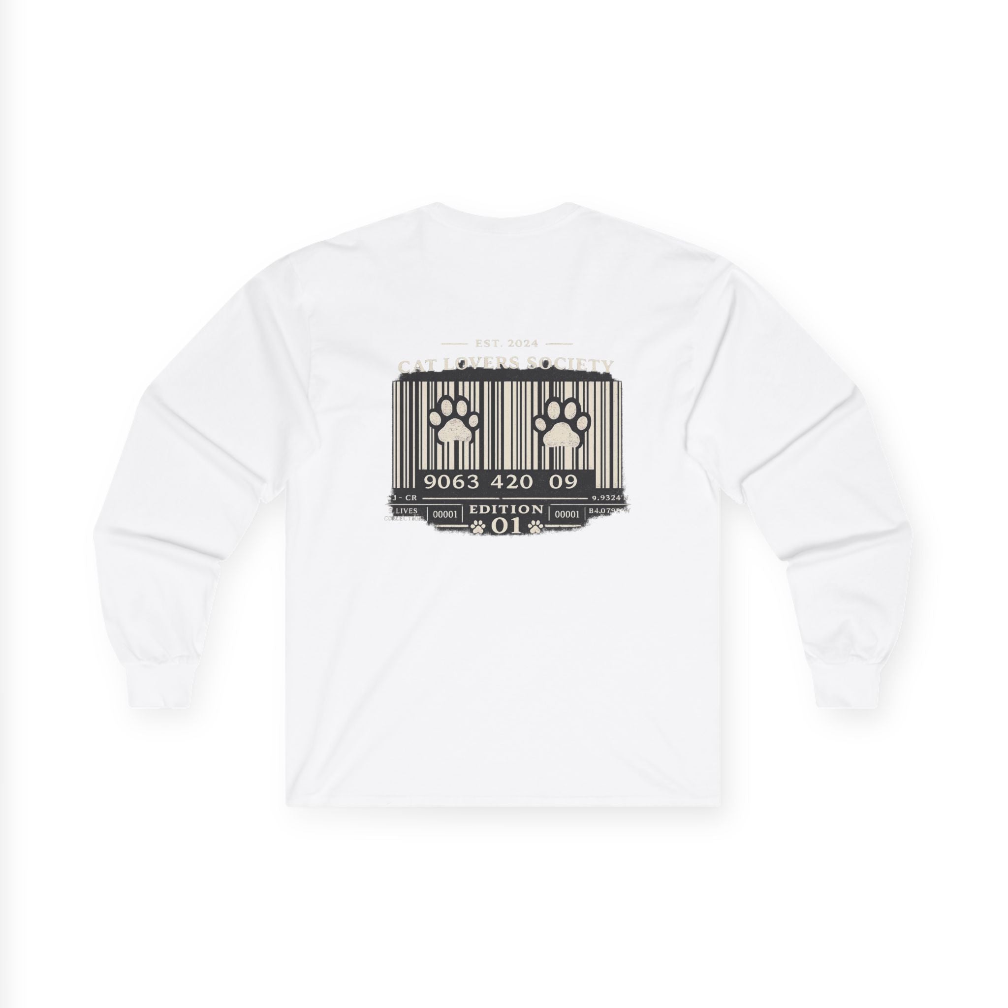 Cat Crew Long Sleeve Tee — Retro Punk Feline Portraits